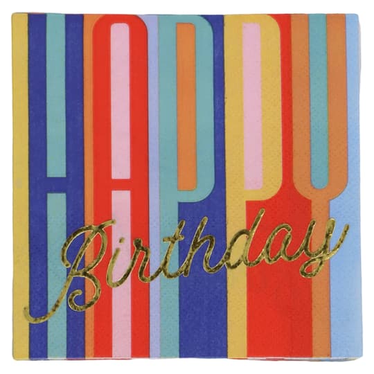 Multicolor Happy Birthday Beverage Napkins, 20ct. by Celebrate It™
